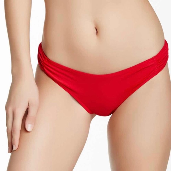 Rachel Pally Saint Croix Side Ruched Bikini Bottoms in Red - Picture 8 of 8